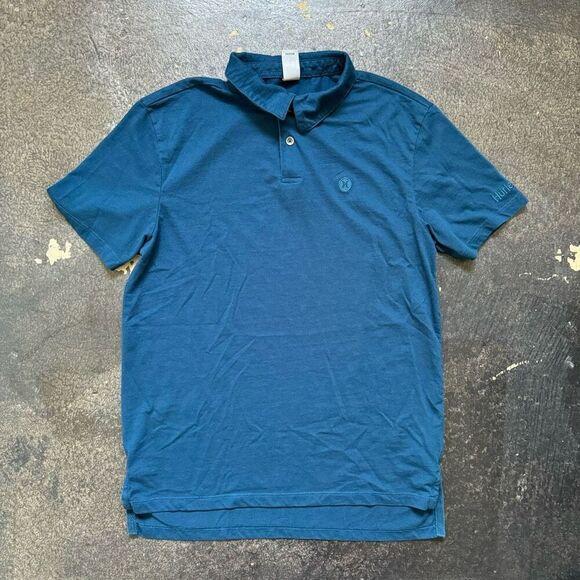 Hurley Blue Men’s Short Sleeve Polo Shirt Essential Style Size Small Cotton Blen - Picture 1 of 9